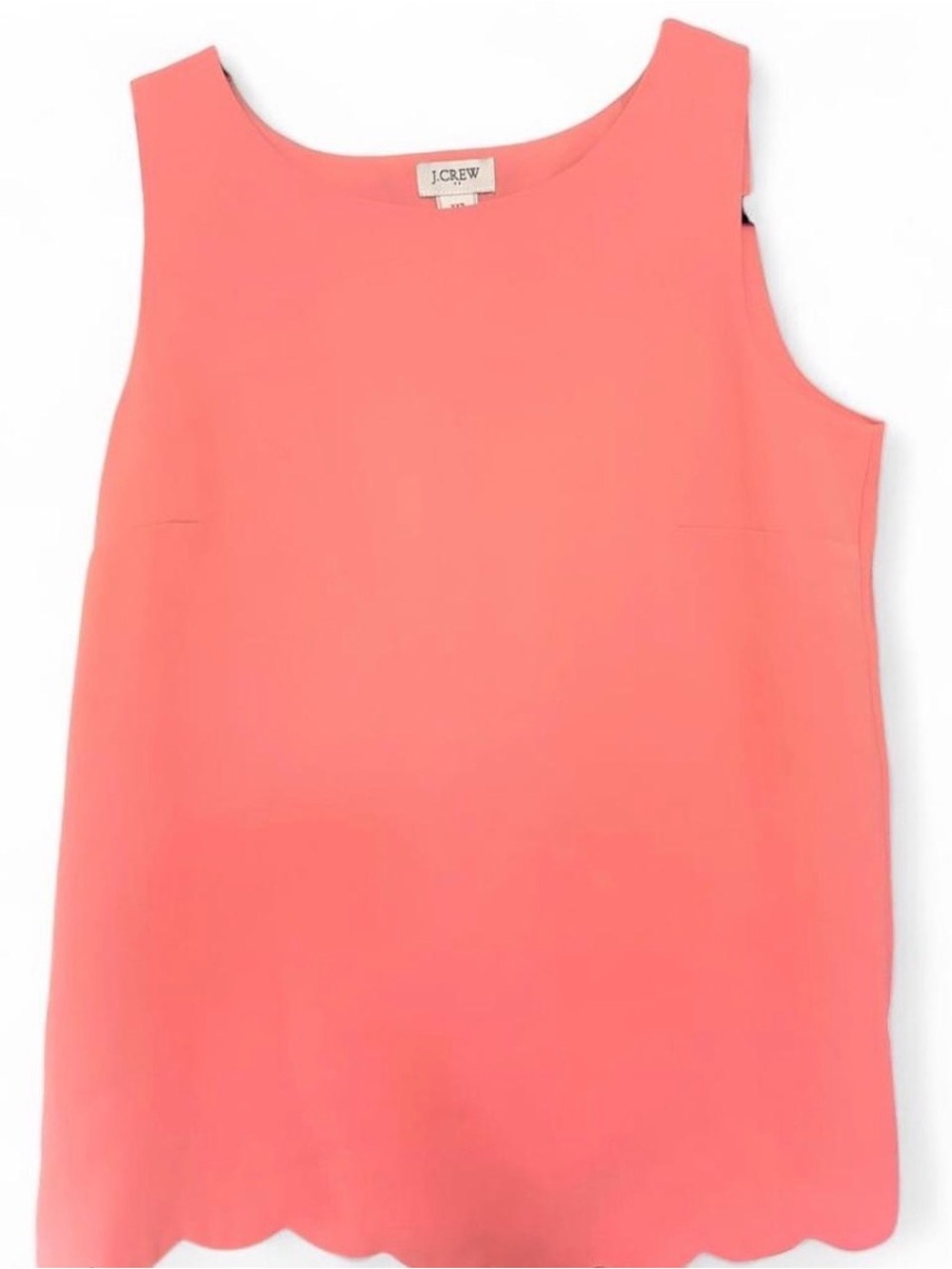J. Crew Coral Scallop-Hem Sleeveless Tank